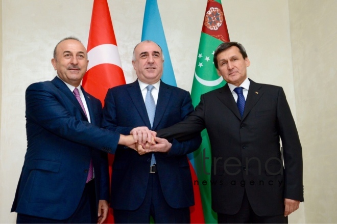 Azerbaijani, Turkmen, Turkish FMs mull preparation for summit of presidents. Azerbaijan, Baku, July 19, 2017